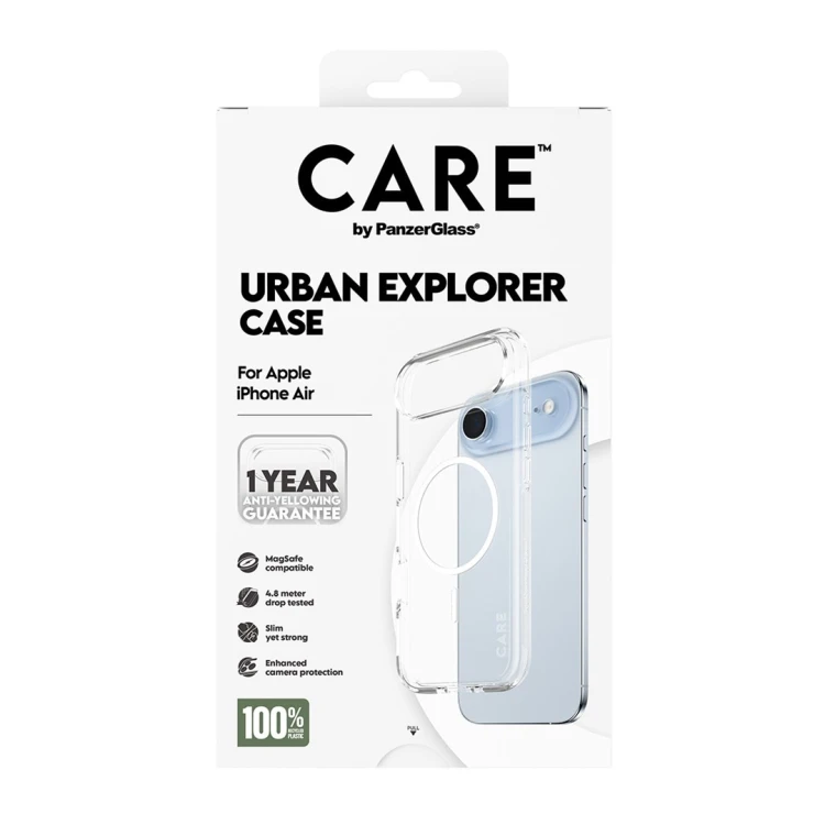 PanzerGlass CARE™ by ® Urban Explorer Case Transparent w. White MagSafe iPhone Air pokrowiec na telefon komórkowy Przezroczysty