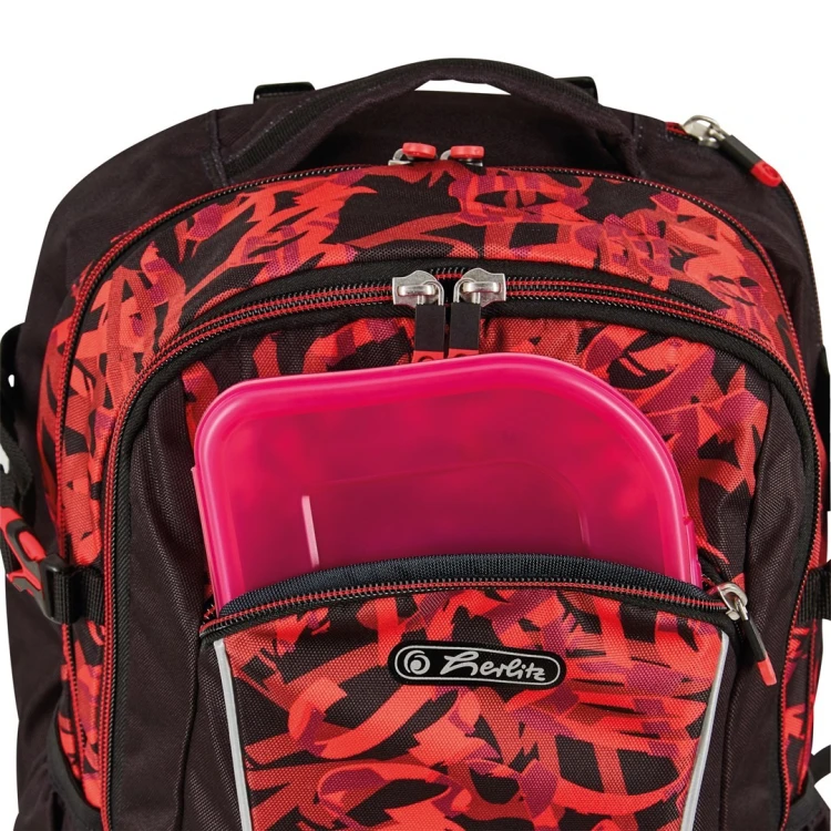 Herlitz Ultimate Graffiti plecak Plecak sportowy Czarny, Czerwony Poliester
