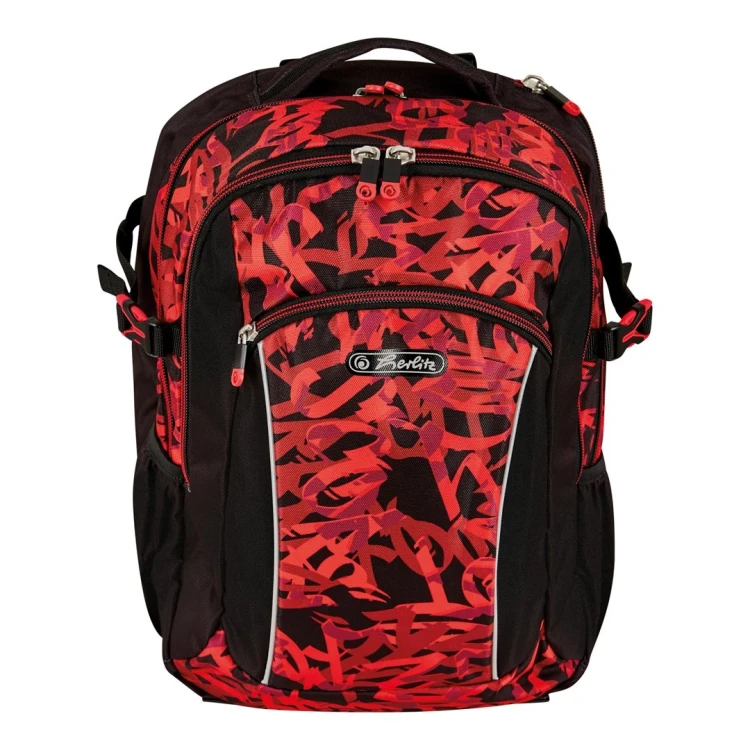 Herlitz Ultimate Graffiti plecak Plecak sportowy Czarny, Czerwony Poliester
