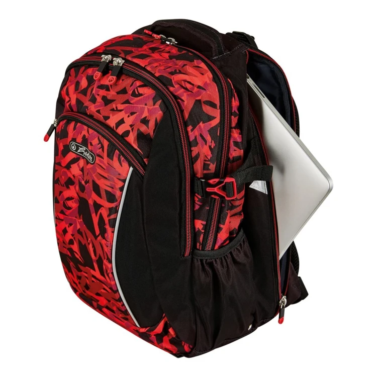 Herlitz Ultimate Graffiti plecak Plecak sportowy Czarny, Czerwony Poliester