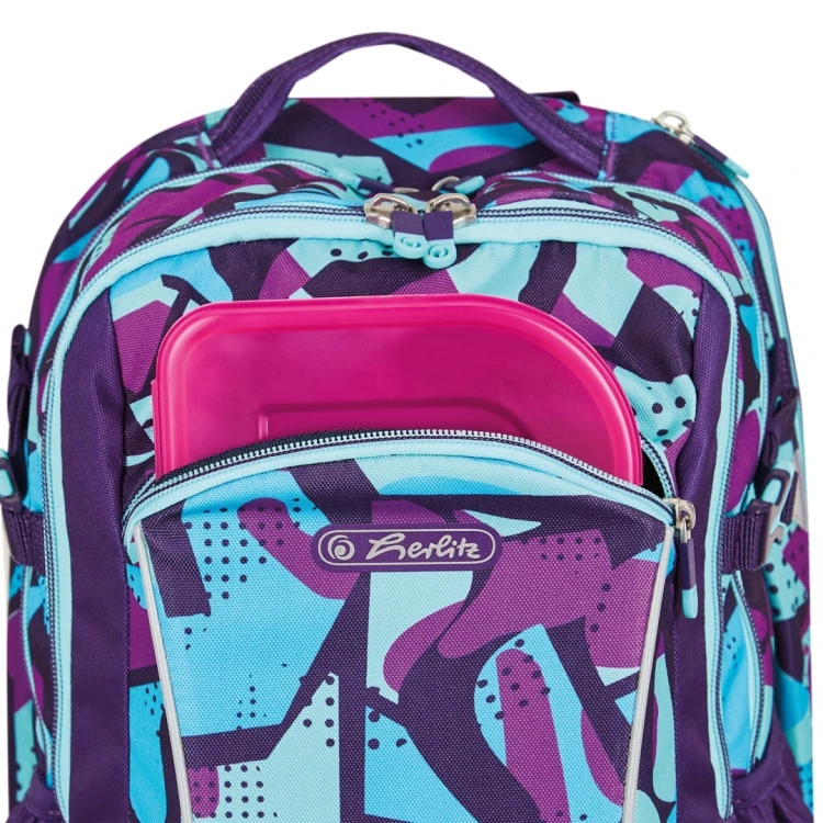 Herlitz Ultimate CamoPurple plecak Plecak szkolny Niebieski, Fioletowy Poliester