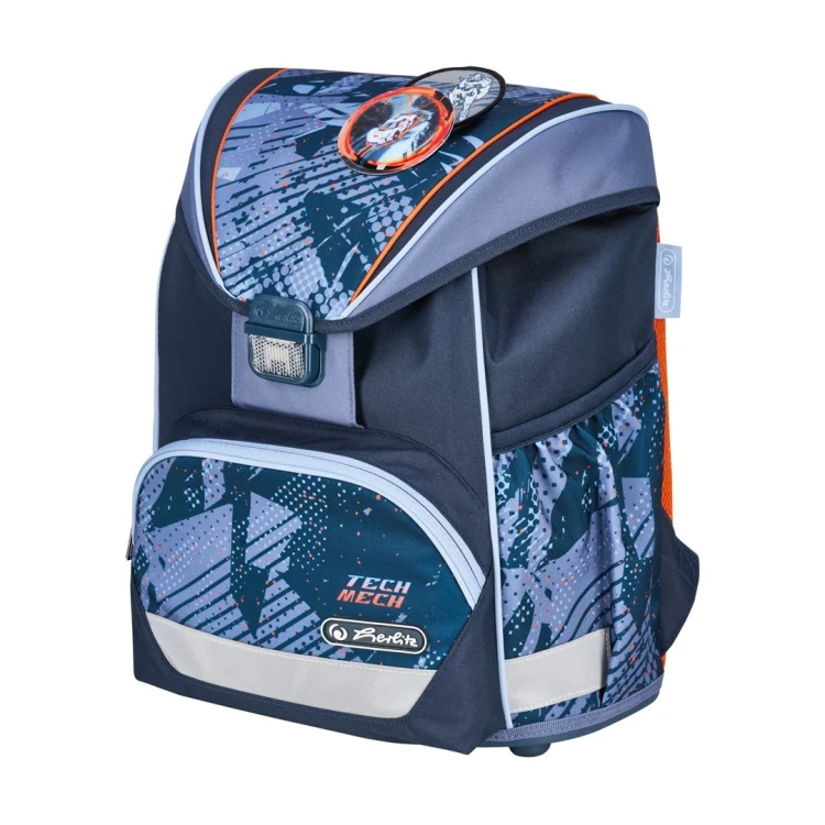 Herlitz UltraLight Plus TechMech zestaw do plecaka szkolnego Chłopiec Poliester Niebieski, Pomarańczowy