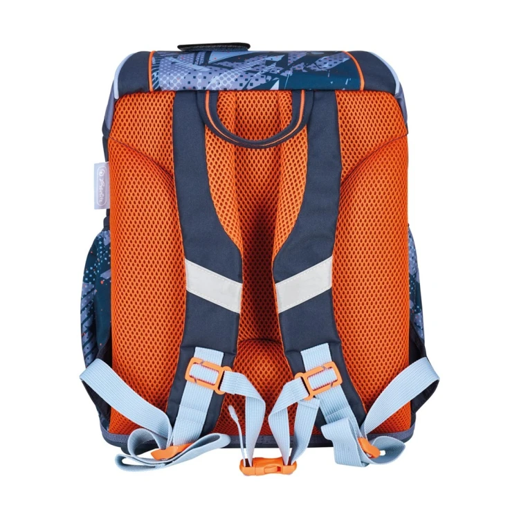 Herlitz UltraLight Plus TechMech zestaw do plecaka szkolnego Chłopiec Poliester Niebieski, Pomarańczowy