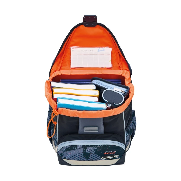 Herlitz UltraLight Plus TechMech zestaw do plecaka szkolnego Chłopiec Poliester Niebieski, Pomarańczowy