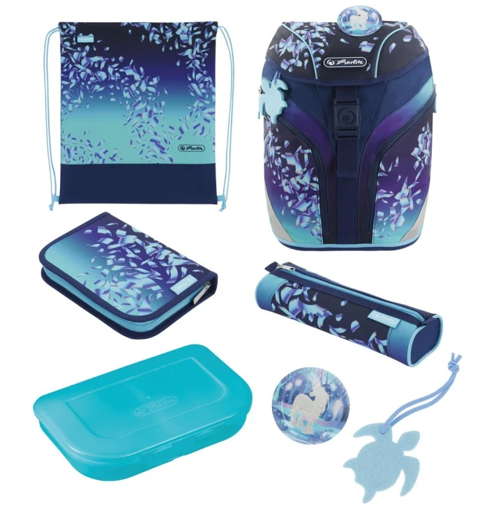 Herlitz SoftLight Plus Greenline Blue Ice zestaw do plecaka szkolnego Dziewczyna Poliester Niebieski, Granatowy (marynarski)
