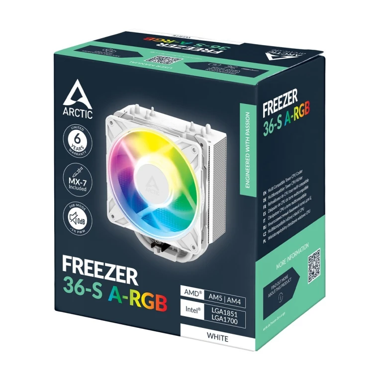 ARCTIC Freezer 36-S A-RGB Procesor Chłodnica powietrza 12 cm Biały 1 szt.