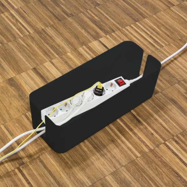 LogiLink KAB0077 organizator na kable Uniwersalne Skrzynka kablowa Czarny 3 szt.