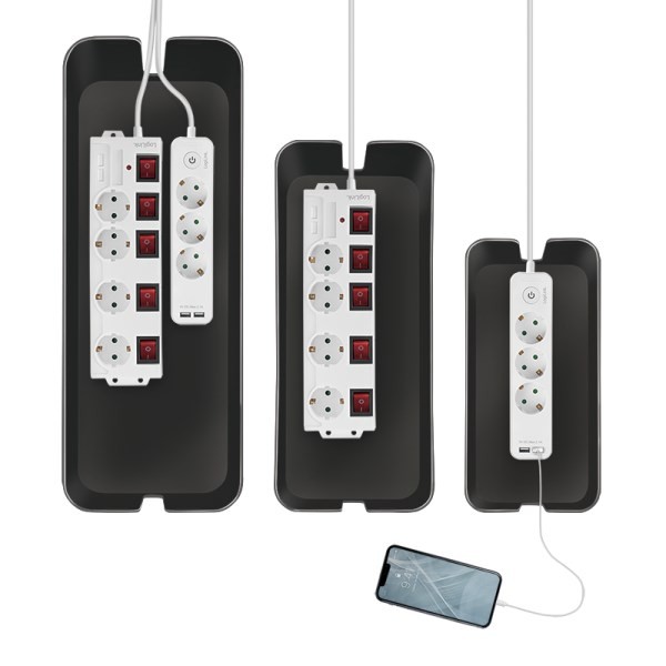 LogiLink KAB0077 organizator na kable Uniwersalne Skrzynka kablowa Czarny 3 szt.