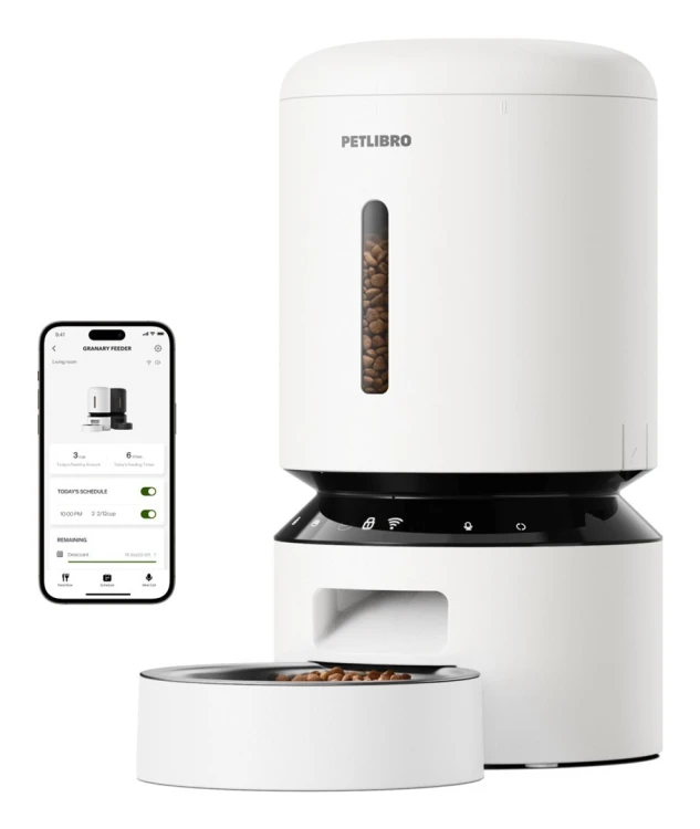Petlibro Granary Smart karmnik / pojnik dla psa lub kota Biały Kot Automatyczne karmidło dla zwierząt