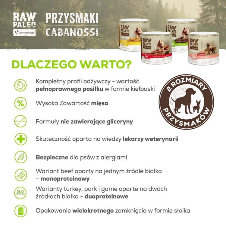 VetExpert Raw Paleo Cabanossi beef medium large 100g