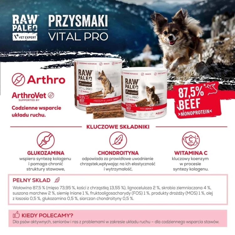 VetExpert Raw Paleo Vital Pro arthro beef mini 100g