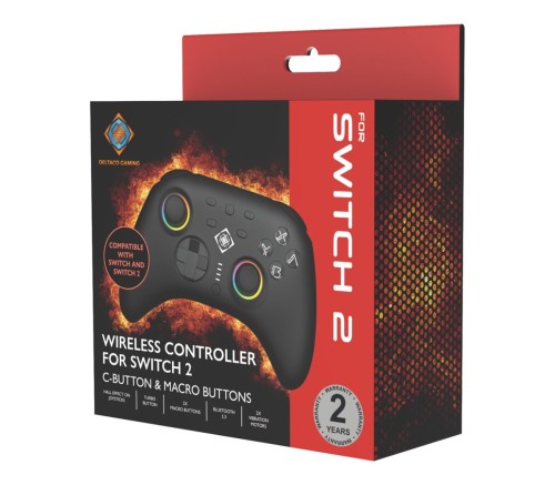 Deltaco Gaming GAM-198 kontroler gier Czarny Bluetooth/USB Gamepad Nintendo Switch, Nintendo Switch 2, Nintendo Switch OLED, Android, PC