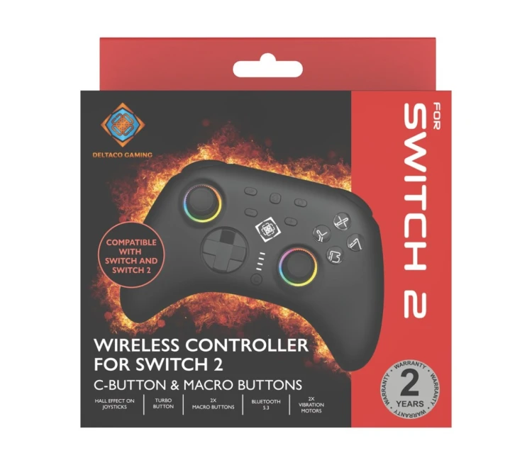 Deltaco Gaming GAM-198 kontroler gier Czarny Bluetooth/USB Gamepad Nintendo Switch, Nintendo Switch 2, Nintendo Switch OLED, Android, PC