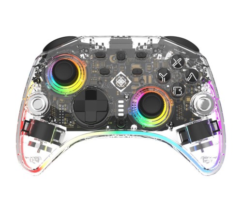 Deltaco Gaming GAM-198-T kontroler gier Przezroczysty Bluetooth/USB Gamepad Nintendo Switch, Nintendo Switch 2, Nintendo Switch OLED, Android, PC