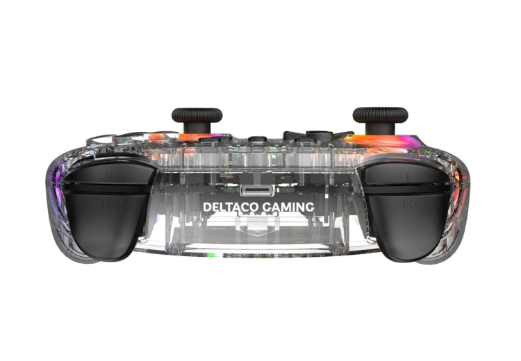 Deltaco Gaming GAM-198-T kontroler gier Przezroczysty Bluetooth/USB Gamepad Nintendo Switch, Nintendo Switch 2, Nintendo Switch OLED, Android, PC
