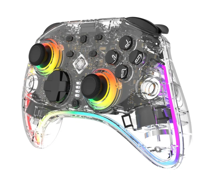 Deltaco Gaming GAM-198-T kontroler gier Przezroczysty Bluetooth/USB Gamepad Nintendo Switch, Nintendo Switch 2, Nintendo Switch OLED, Android, PC