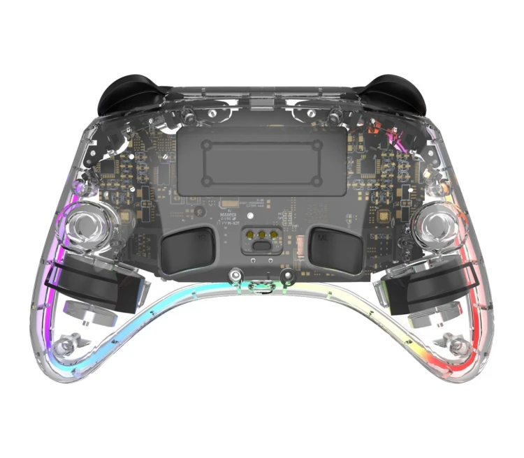 Deltaco Gaming GAM-198-T kontroler gier Przezroczysty Bluetooth/USB Gamepad Nintendo Switch, Nintendo Switch 2, Nintendo Switch OLED, Android, PC