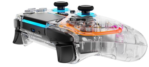 Deltaco Gaming GAM-169-T kontroler gier Przezroczysty Bluetooth/USB Gamepad Android, Nintendo Switch, PC, PlayStation 4, iOS