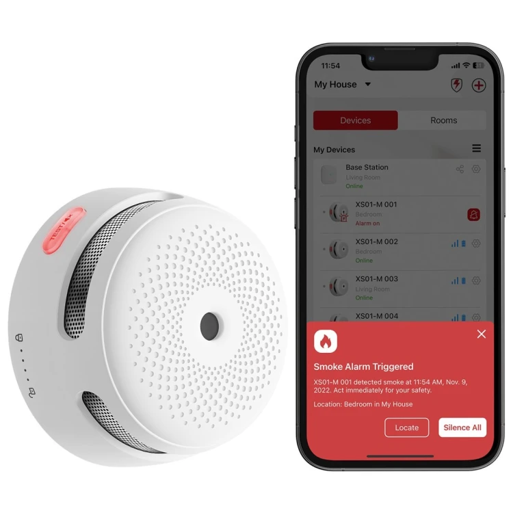 X-Sense XS01-M inteligentny czujnik dymu Fotoelektryczne czujniki odbicia Interconnectable Połączenia bezprzewodowe