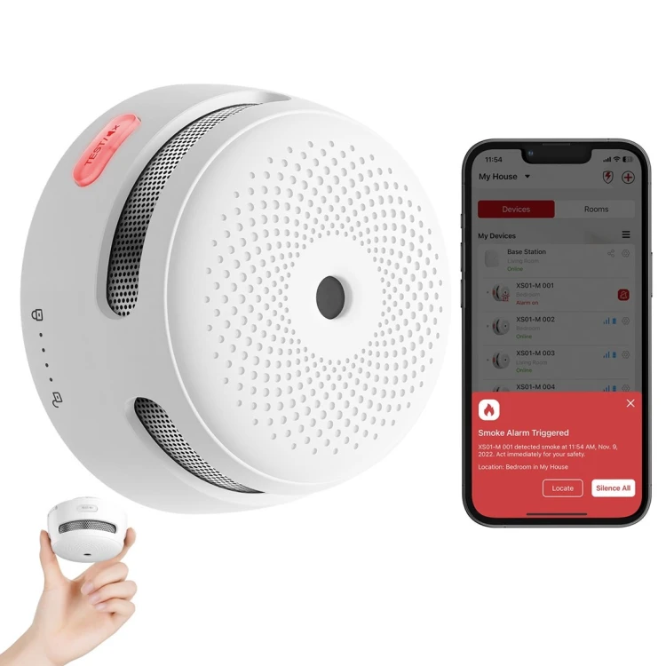 X-Sense XS01-M inteligentny czujnik dymu Fotoelektryczne czujniki odbicia Interconnectable Połączenia bezprzewodowe