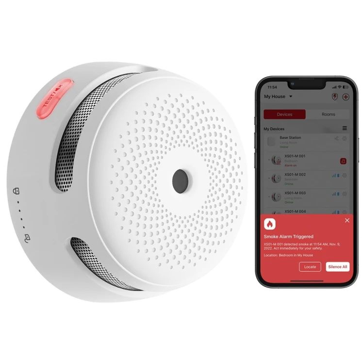 X-Sense XS01-M inteligentny czujnik dymu Fotoelektryczne czujniki odbicia Interconnectable Połączenia bezprzewodowe