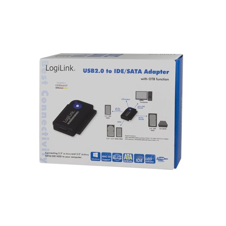 Adapter Logilink USB 2.0 na IDE i SATA 2.5" / 3.5" Czarny (AU0006C)