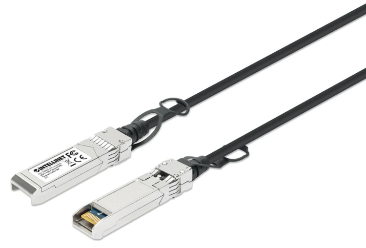 Intellinet 508445 kabel InfiniBand / światłowodowy 3 m SFP+ Czarny, Srebrny