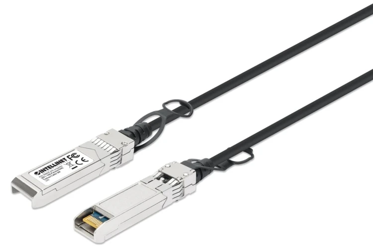 Intellinet 508445 kabel InfiniBand / światłowodowy 3 m SFP+ Czarny, Srebrny