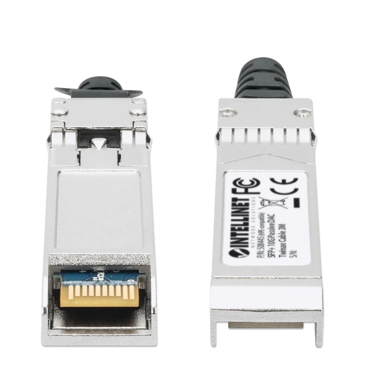 Intellinet 508445 kabel InfiniBand / światłowodowy 3 m SFP+ Czarny, Srebrny