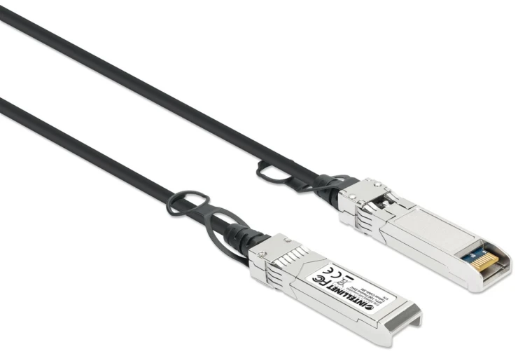 Intellinet 508445 kabel InfiniBand / światłowodowy 3 m SFP+ Czarny, Srebrny