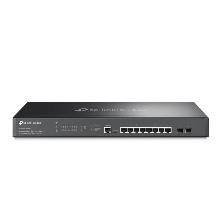 TP-Link Omada SG3210XHP-M2 przełącznik sieciowy Zarządzany L2+ 2.5G Ethernet (100/1000/2500) Obsługa PoE 1U Czarny