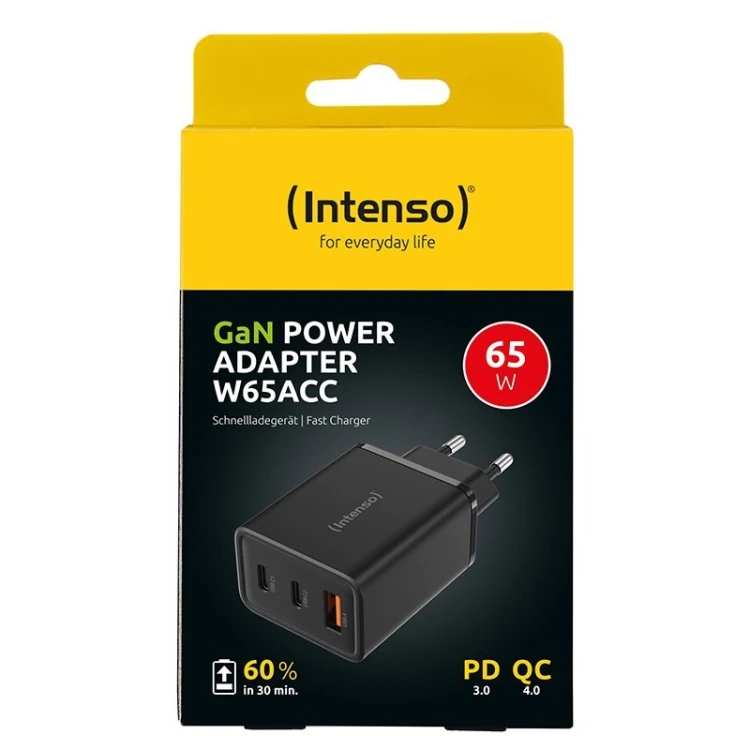 Intenso 7806510 adapter zasilający/ inwentor Wewnętrzna 65 W Czarny