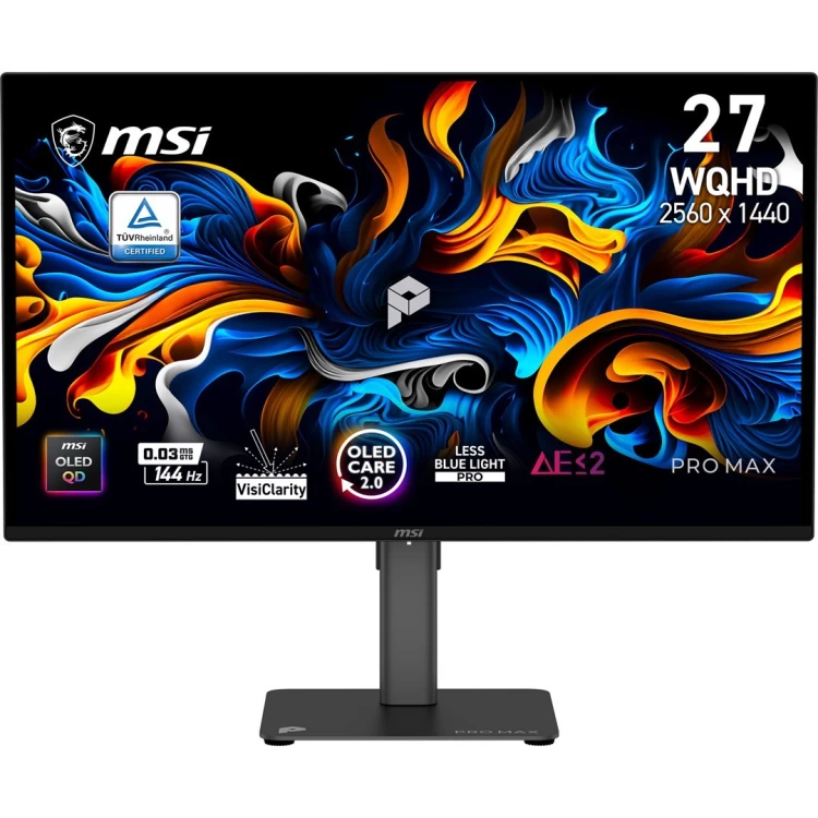 MSI PRO MAX 271QPX14G monitor komputerowy 67,3 cm (26.5") 2560 x 1440 px Quad HD QD-OLED Czarny