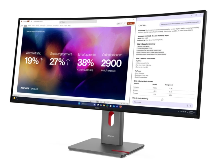 Lenovo ThinkVision P40WD-40 monitor komputerowy 100,8 cm (39.7") 5120 x 2160 px LCD Czarny