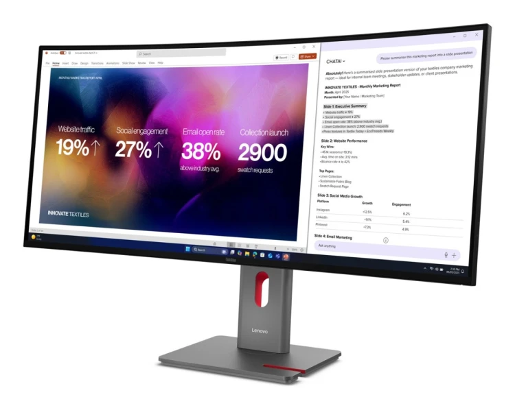 Lenovo ThinkVision P40WD-40 monitor komputerowy 100,8 cm (39.7") 5120 x 2160 px LCD Czarny