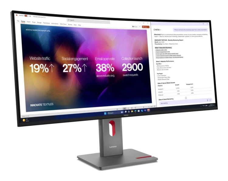 Lenovo ThinkVision P40WD-40 monitor komputerowy 100,8 cm (39.7") 5120 x 2160 px LCD Czarny