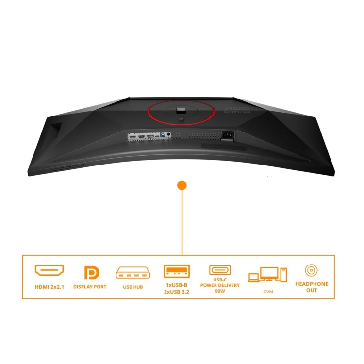 AOC G4 CU34G4ZCA monitor komputerowy 86,4 cm (34") 3440 x 1440 px Wide Quad HD Czarny, Czerwony