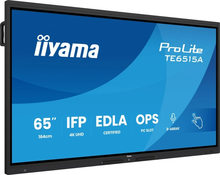 iiyama TE6515A-B2AG signage display Kiosk 163,8 cm (64.5") Wi-Fi 550 cd/m2 4K Ultra HD Czarny Ekran dotykowy Procesor wbudowany Android 24/7