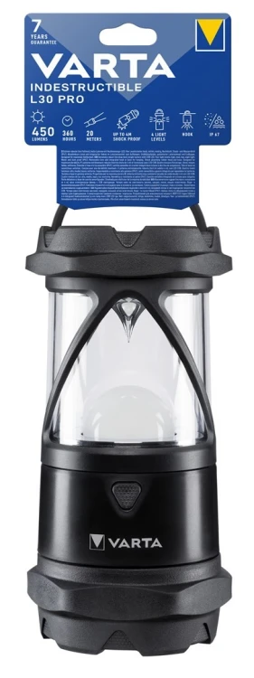Varta INDESTRUCTIBLE L30 PRO Czarny, Przezroczysty Latarka ręczna LED