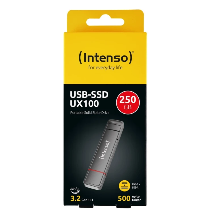 Intenso 3850440 Zewnętrzny dysk SSD 250 GB USB Type-A / USB Type-C 3.2 Gen 1 (3.1 Gen 1) Antracyt