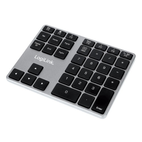 LogiLink ID0187 klawiatura numeryczna Uniwersalne Bluetooth Aluminium, Czarny