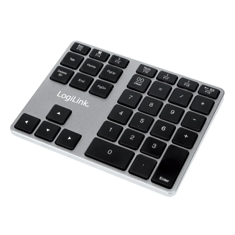 LogiLink ID0187 klawiatura numeryczna Uniwersalne Bluetooth Aluminium, Czarny