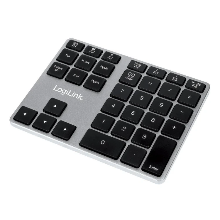 LogiLink ID0187 klawiatura numeryczna Uniwersalne Bluetooth Aluminium, Czarny