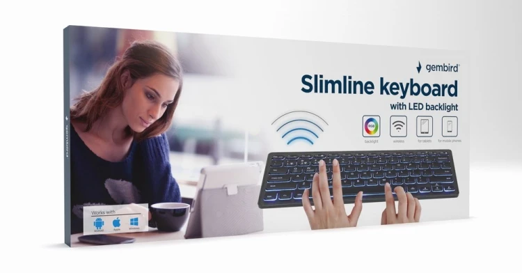 Gembird KB-BTRGB-01-DE klawiatura Uniwersalne Bluetooth QWERTZ Niemiecki Czarny
