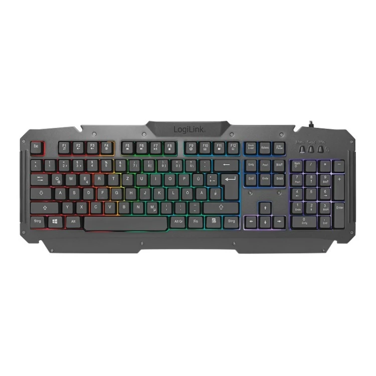 LogiLink ID0185 klawiatura Dołączona myszka Gaming USB QWERTY Angielski Czarny