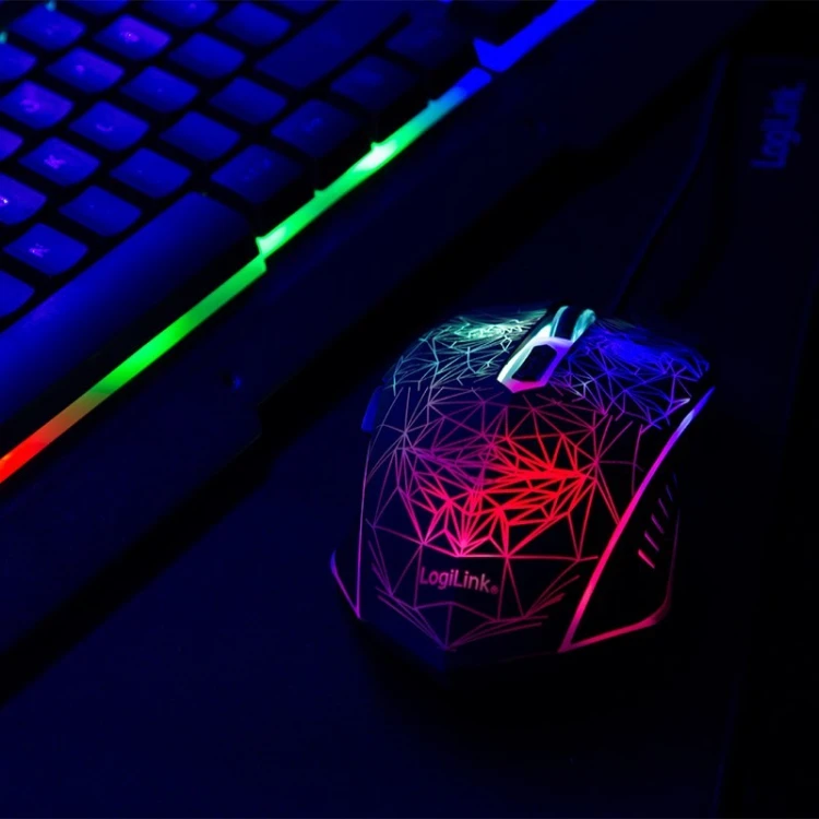 LogiLink ID0185 klawiatura Dołączona myszka Gaming USB QWERTY Angielski Czarny