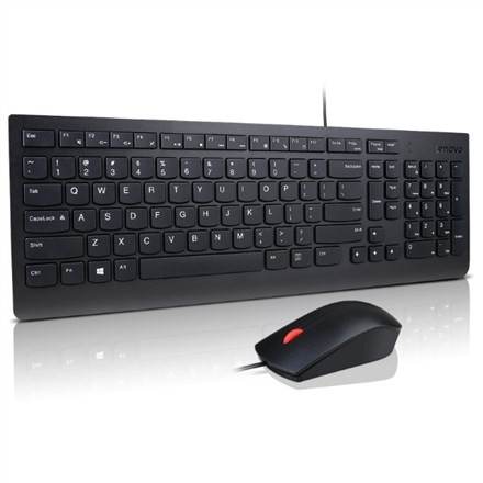 Podstawowe Lenovo | Kombinacja klawiatury i myszy | Przewodowe | Euro amerykańskie | Czarny