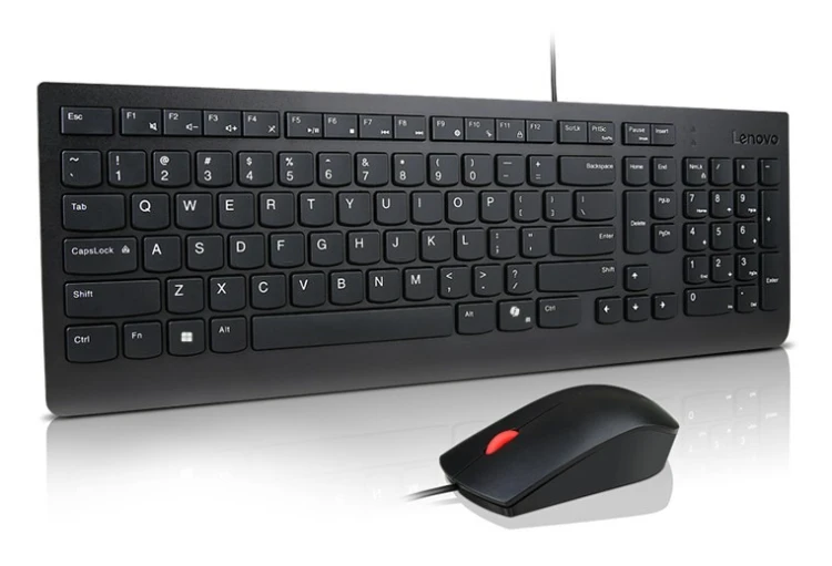Podstawowe Lenovo | Kombinacja klawiatury i myszy | Przewodowe | Euro amerykańskie | Czarny