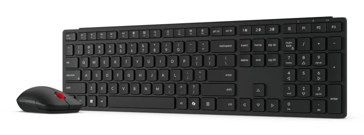 Lenovo 4X31S04814 klawiatura Dołączona myszka Biuro RF Wireless + Bluetooth Niemiecki Czarny