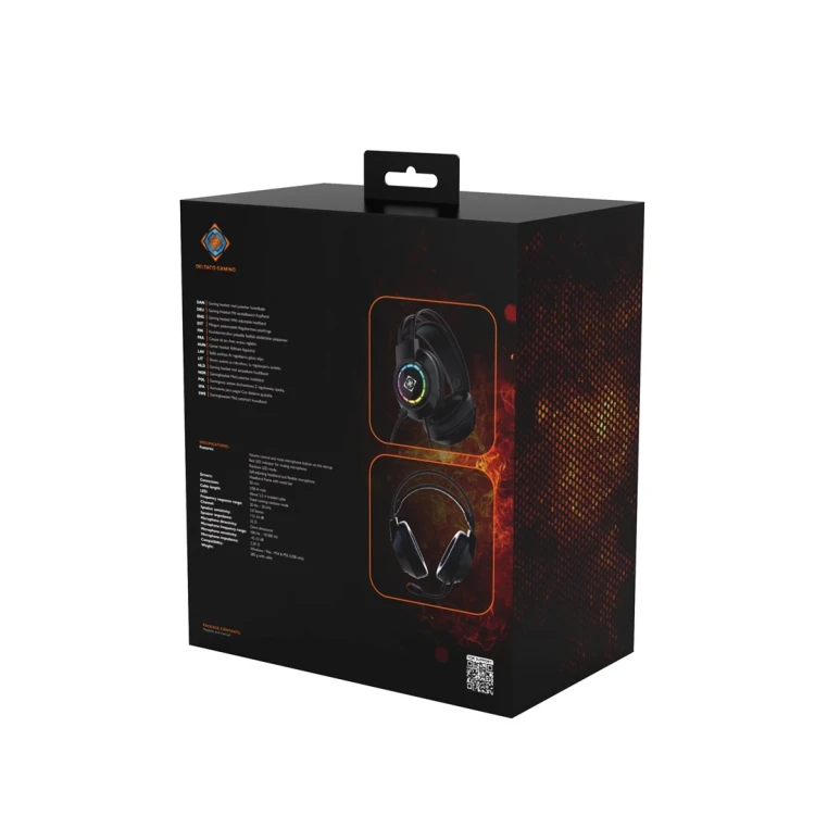 Deltaco Gaming GAM-168 słuchawki/zestaw słuchawkowy Przewodowa Opaska na głowę USB Typu-A Czarny